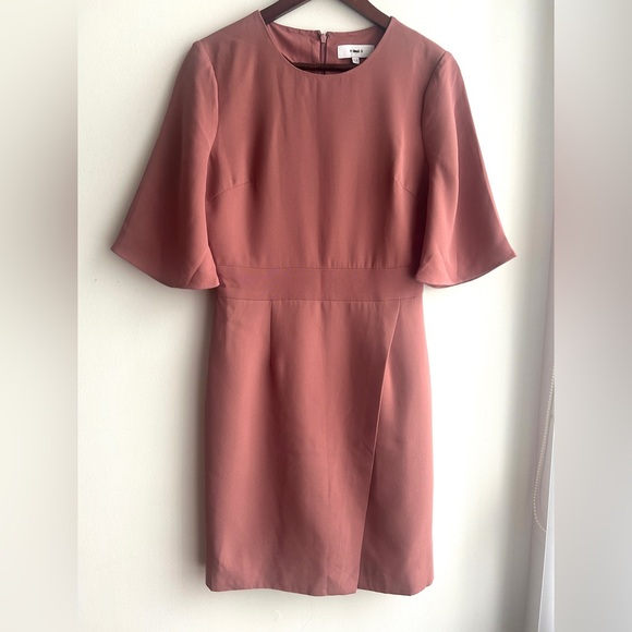 Reiss Myra - Tailored Wrap Front Dress in Pink - Picture 4 of 8